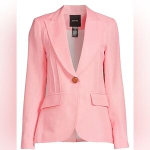 Beautiful Smythe Coral Pintuck Linen Blazer - Size 10